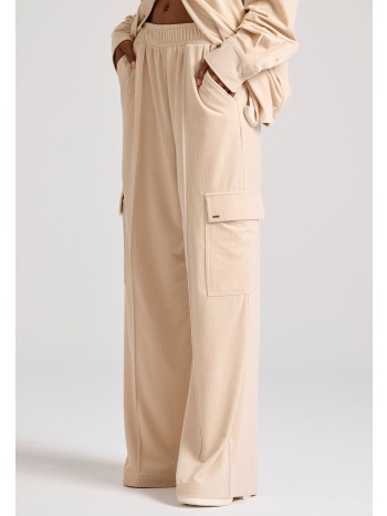 wide leg cargo παντελόνι σε βελουτέ ύφασμα