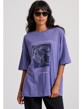 loose fit t-shirt με frame τύπωμα
