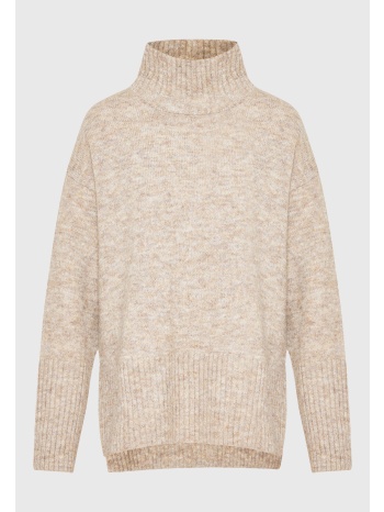 wool blend πλεκτή μπλούζα με μακρύτερο μήκος