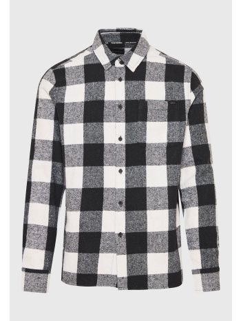 flannel καρό πουκάμισο με τσέπη στο στήθος