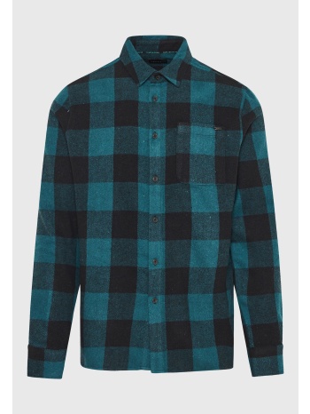 flannel καρό πουκάμισο με τσέπη στο στήθος