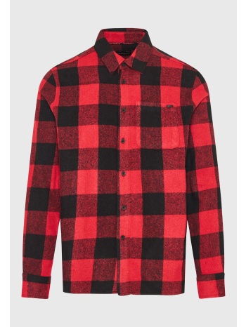 flannel καρό πουκάμισο με τσέπη στο στήθος
