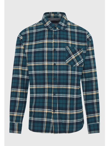 flannel καρό πουκάμισο με τσέπη στο στήθος
