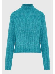 wool blend πλεκτή μπλούζα με ψηλή λαιμόκοψη