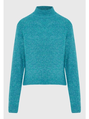 wool blend πλεκτή μπλούζα με ψηλή λαιμόκοψη