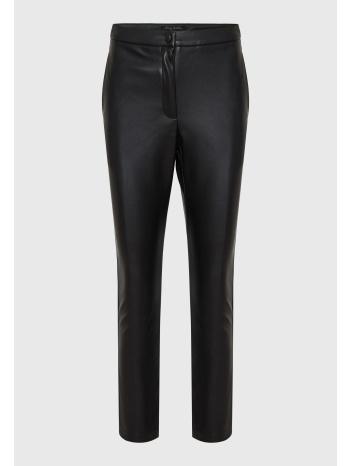 slim fit chino παντελόνι από οικολογικό δέρμα (pu)