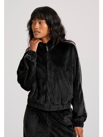 βελουτέ ζακέτα με ψηλή λαιμόκοψη