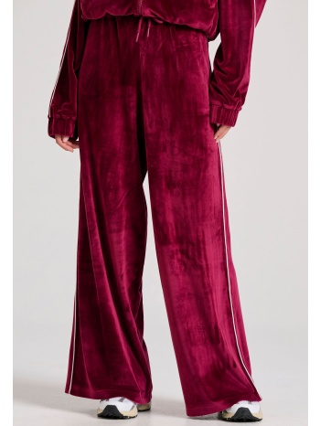 wide leg fit βελουτέ παντελόνι φόρμας