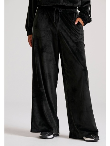 wide leg fit βελουτέ παντελόνι φόρμας