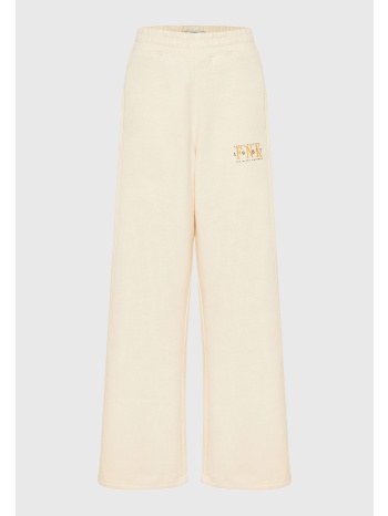 wide leg fit παντελόνι φόρμας με branded κέντημα