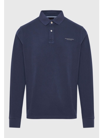 μακρυμάνικη πόλο μπλούζα σε πικέ ύφασμα