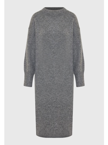 relaxed fit μίντι πλεκτό φόρεμα με πλαϊνά σκισίματα