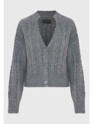 relaxed fit cropped πλεκτή ζακέτα με σχέδιο στην πλέξη