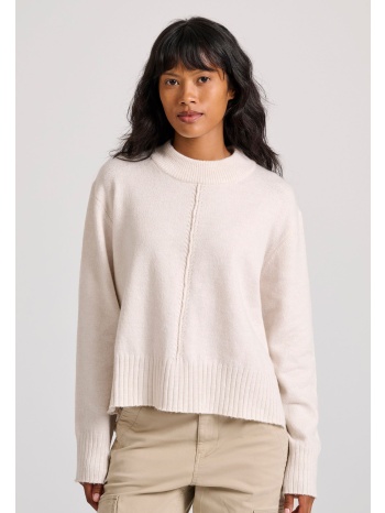 relaxed fit πλεκτή μπλούζα με στρογγυλή λαιμόκοψη