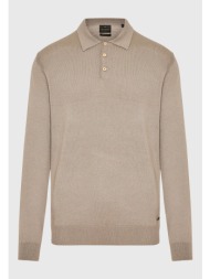 ανδρική cashmere blend πλεκτή polo μπλούζα