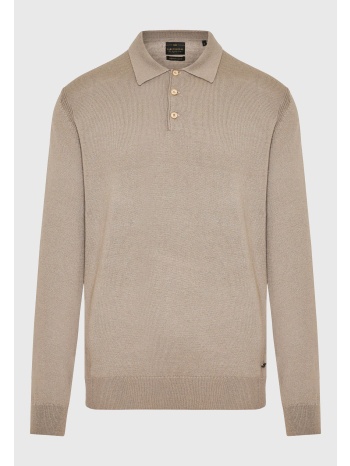 ανδρική cashmere blend πλεκτή polo μπλούζα