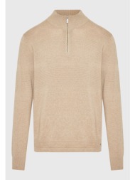 half-zip πλεκτή μπλούζα ...