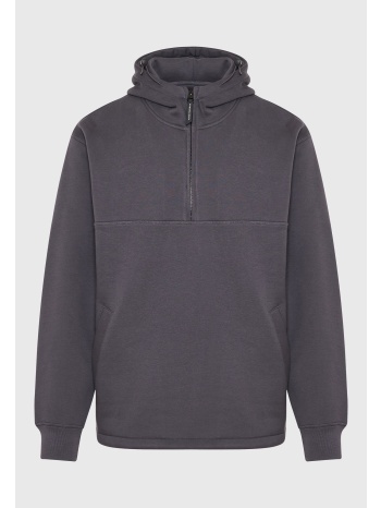 relaxed half-zip φούτερ με τύπωμα στην πλάτη