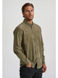 κοτλέ πουκάμισο με κεντημένο logo