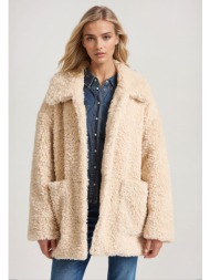 loose fit faux fur jacket