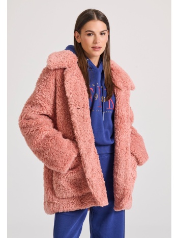 loose fit faux fur jacket