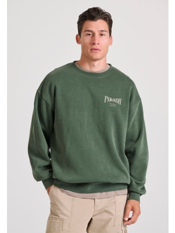 oversized garment dyed φούτερ με τύπωμα στην πλάτη