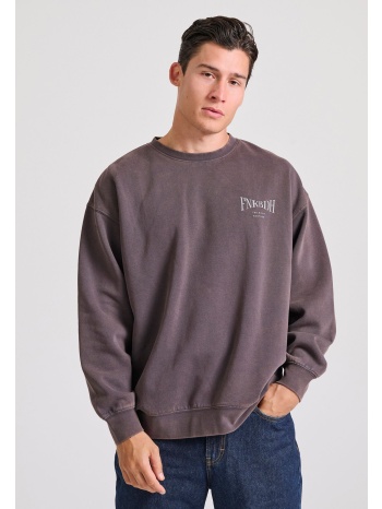 oversized garment dyed φούτερ με τύπωμα στην πλάτη