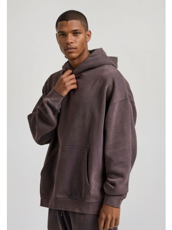 oversized garment dyed φούτερ με κουκούλα