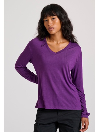 μακρυμάνικη μπλούζα με v λαιμόκοψη