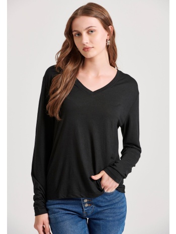 μακρυμάνικη μπλούζα με v λαιμόκοψη