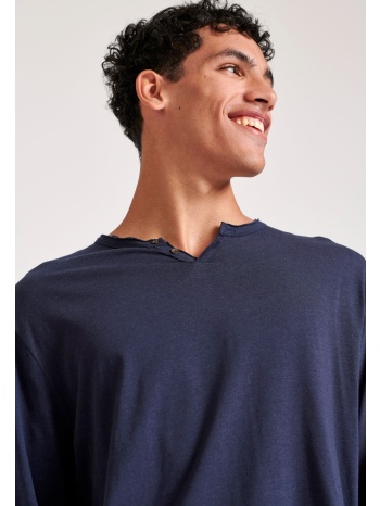 relaxed fit t-shirt με λαιμό henley