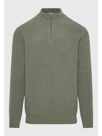 ανδρική casual half-zip πλεκτή μπλούζα
