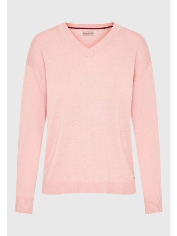 v-neck πλεκτή μπλούζα με βισκόζη