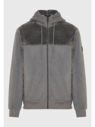 oversized φούτερ ζακέτα με εσωτερική επένδυση