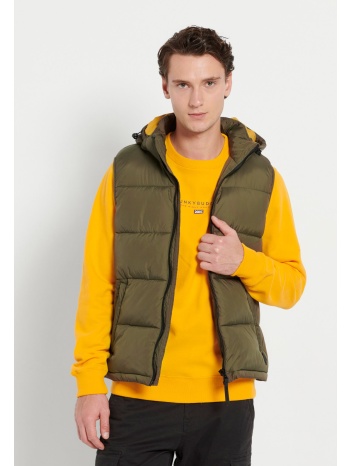 αμάνικο μπουφάν με αποσπώμενη κουκούλα