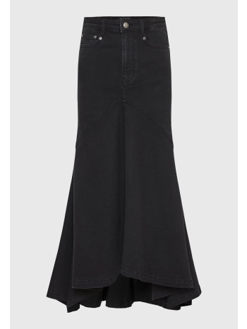maxi denim φούστα με ασύμμετρο τελείωμα