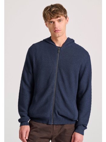 relaxed fit ζακέτα με ανάγλυφη υφή και κουκούλα