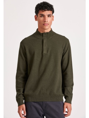 half-zip πλεκτή μπλούζα με πατιλέτα