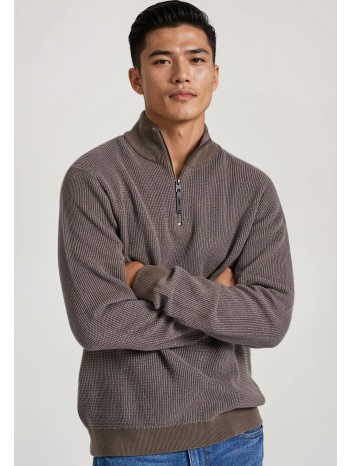 half-zip πουλόβερ με ψηλή λαιμόκοψη