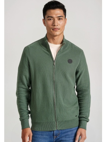 ανδρική πλεκτή ζακέτα με rubber label