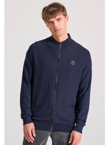 ανδρική πλεκτή ζακέτα με rubber label