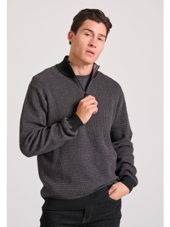 half-zip πουλόβερ με ψηλή λαιμόκοψη