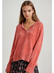 v-neck σενίλ πουλόβερ με ...