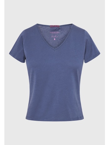 γυναικείο βαμβακερό t-shirt με άνοιγμα v
