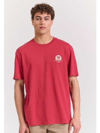 organic cotton relaxed t-shirt με text artwork τύπωμα