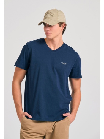 v-neck t-shirt με logo στο στήθος