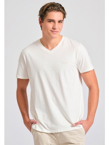 v-neck t-shirt με logo στο στήθος