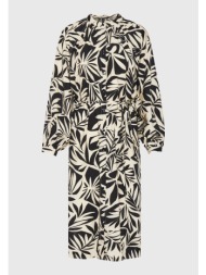 oversized εμπριμέ μίντι φόρεμα από βισκόζη