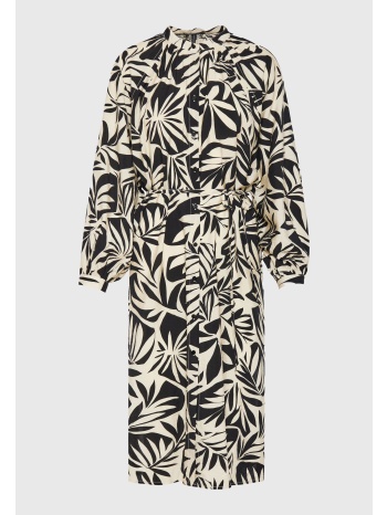 oversized εμπριμέ μίντι φόρεμα από βισκόζη