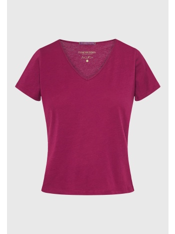 γυναικείο βαμβακερό t-shirt με άνοιγμα v